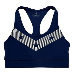 Soulcycle Navy Stars Stripes Sports Bra S